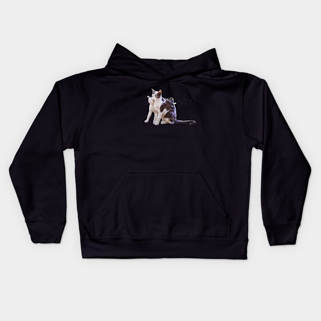 Tail Hug Kids Hoodie by newmindflow